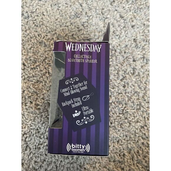 Wednesday Addams Bitty Boomer Collectible Bluetooth Speaker with Backpack Strap - Picture 3 of 7